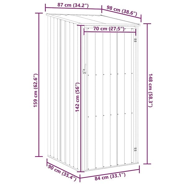 VIDAXL - vidaXL Abri de jardin Marrron 87x98x159 cm Acier galvanisé - large