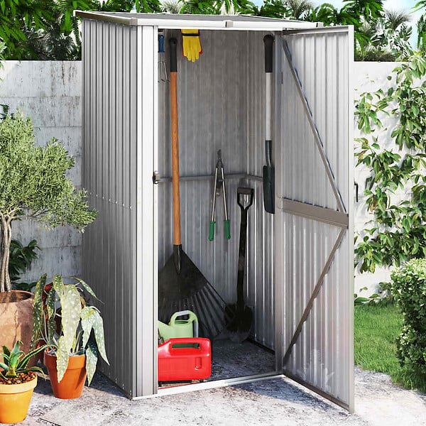 VIDAXL - vidaXL Abri de jardin Gris 118,5x97x209,5 cm Acier galvanisé - large