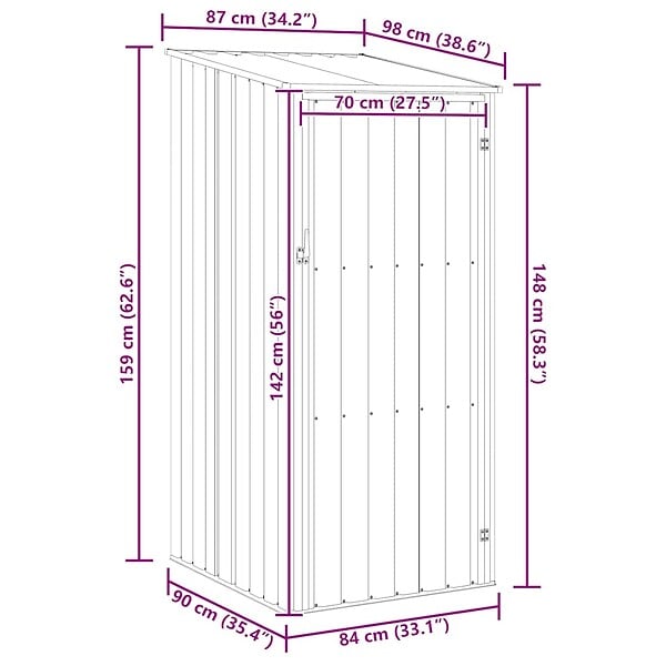 VIDAXL - vidaXL Abri de jardin Anthracite 87x98x159 cm Acier galvanisé - large