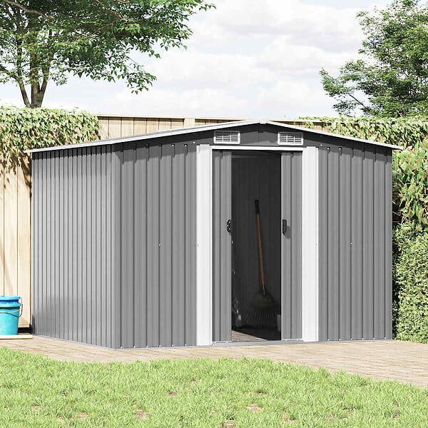 VIDAXL - vidaXL Abri de stockage pour jardin métal gris 257x205x178 cm - large