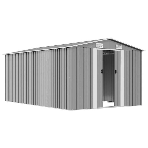 VIDAXL - vidaXL Abri de jardin 257x392x181 cm Métal Gris - large