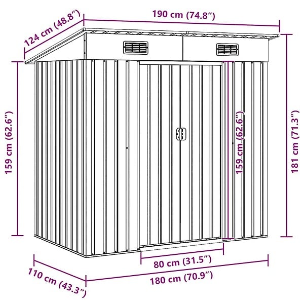 VIDAXL - vidaXL Abri de jardin Anthracite Acier - large