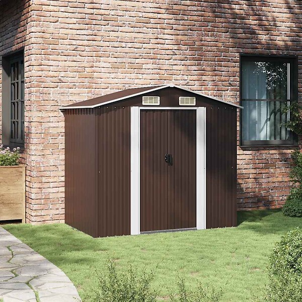 VIDAXL - vidaXL Abri de stockage pour jardin Marron 204x132x186 cm Acier - large