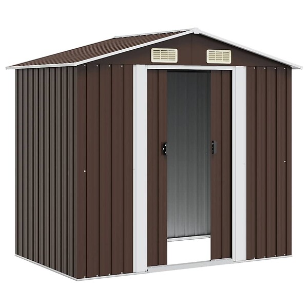 VIDAXL - vidaXL Abri de stockage pour jardin Marron 204x132x186 cm Acier - large