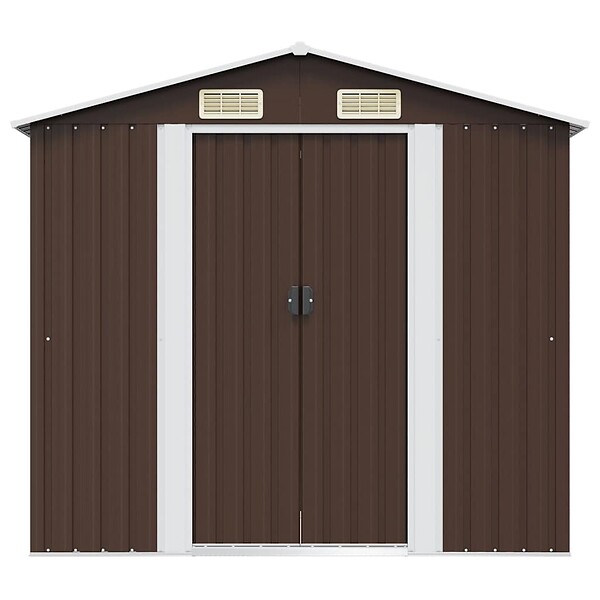 VIDAXL - vidaXL Abri de stockage pour jardin Marron 204x132x186 cm Acier - large