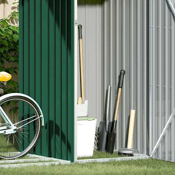 VIDAXL - vidaXL Abri à bois de jardin Vert 245x98x159 cm Acier galvanisé - large