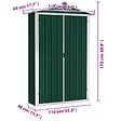 VIDAXL - vidaXL Abri de jardin Vert 116x45x175 cm Acier galvanisé - vignette