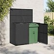 VIDAXL - vidaXL Abris pour poubelle double Résine tressée Noir 148x80x111 cm - vignette