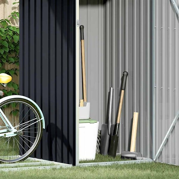 VIDAXL - vidaXL Abri à bois de jardin Anthracite 245x98x159 cm Acier galvanisé - large