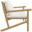 VIDAXL - vidaXL Banc de jardin avec coussins blanc crème bambou - vignette