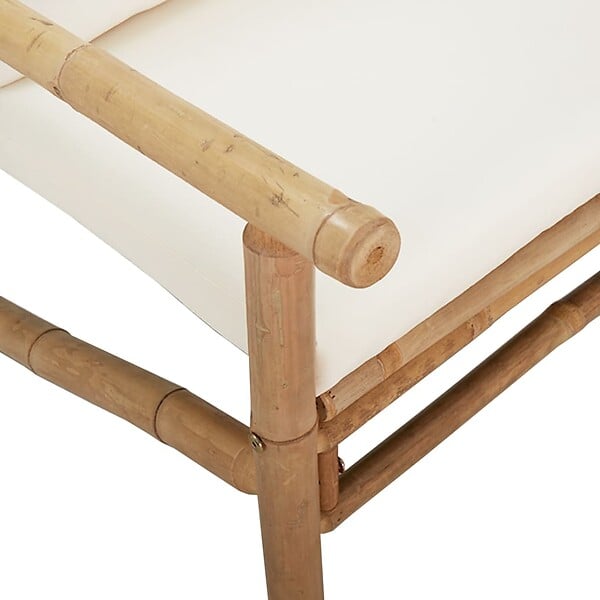VIDAXL - vidaXL Banc de jardin avec coussins blanc crème bambou - large