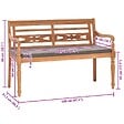 VIDAXL - vidaXL Banc Batavia avec coussin gris foncé 120 cm Bois de teck massif - vignette