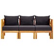 VIDAXL - vidaXL Banc de jardin 3 places et coussins 179 cm Bois d'acacia massif - vignette