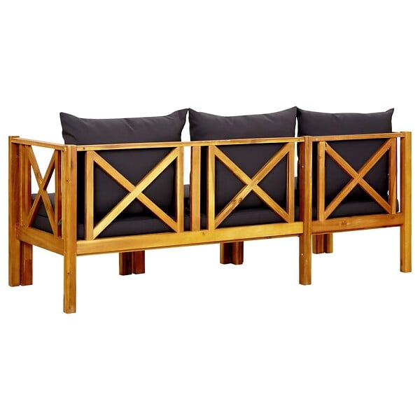 VIDAXL - vidaXL Banc de jardin 3 places et coussins 179 cm Bois d'acacia massif - large