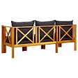 VIDAXL - vidaXL Banc de jardin 3 places et coussins 179 cm Bois d'acacia massif - vignette