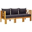 VIDAXL - vidaXL Banc de jardin 3 places et coussins 179 cm Bois d'acacia massif - vignette