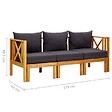 VIDAXL - vidaXL Banc de jardin 3 places et coussins 179 cm Bois d'acacia massif - vignette