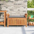 VIDAXL - vidaXL Banc de rangement de jardin avec coussin 91 cm Bois d'acacia - vignette