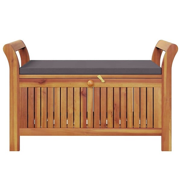 VIDAXL - vidaXL Banc de rangement de jardin avec coussin 91 cm Bois d'acacia - large