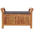 VIDAXL - vidaXL Banc de rangement de jardin avec coussin 91 cm Bois d'acacia - vignette