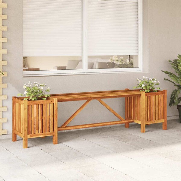 VIDAXL - vidaXL Banc de jardin avec 2 jardinières 150x30x40 cm Bois d'acacia - large