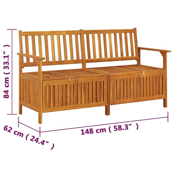 VIDAXL - vidaXL Banc de rangement 148 cm Bois d'acacia solide - large