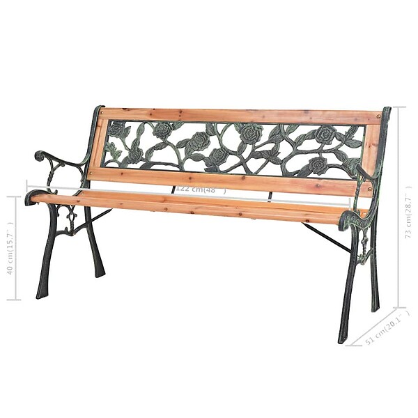 VIDAXL - vidaXL Banc de jardin 122 cm Bois - large