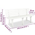 VIDAXL - vidaXL Banc de jardin 145,5 cm Plastique Blanc - vignette