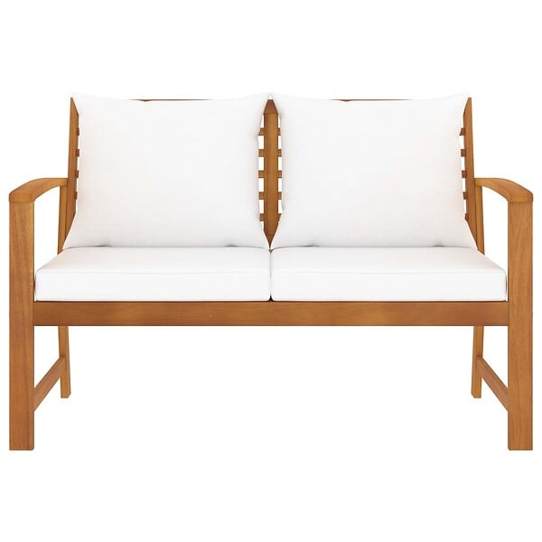VIDAXL - vidaXL Banc de jardin avec coussin crème 120 cm Bois solide d'acacia - large