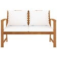 VIDAXL - vidaXL Banc de jardin avec coussin crème 120 cm Bois solide d'acacia - vignette