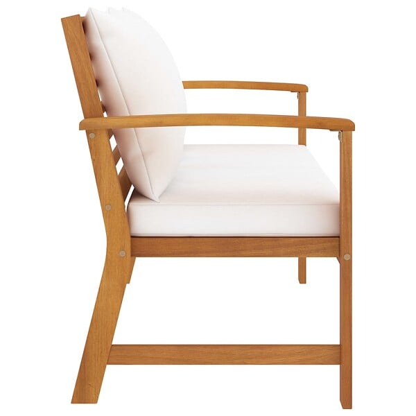 VIDAXL - vidaXL Banc de jardin avec coussin crème 120 cm Bois solide d'acacia - large