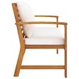 VIDAXL - vidaXL Banc de jardin avec coussin crème 120 cm Bois solide d'acacia - vignette