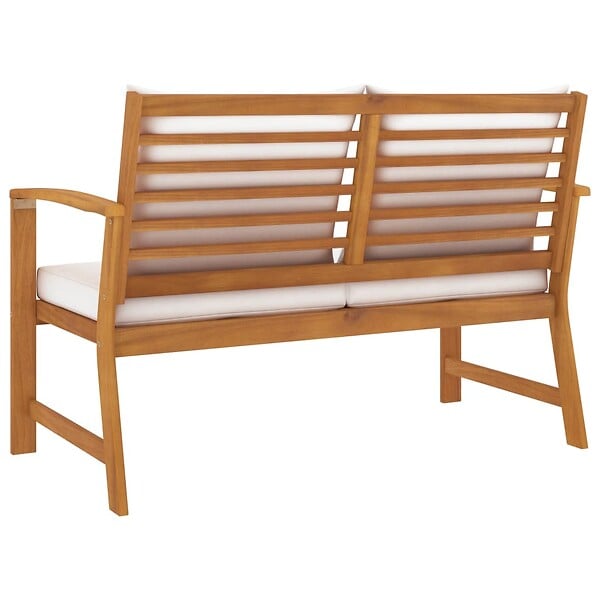VIDAXL - vidaXL Banc de jardin avec coussin crème 120 cm Bois solide d'acacia - large