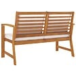 VIDAXL - vidaXL Banc de jardin avec coussin crème 120 cm Bois solide d'acacia - vignette