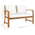 VIDAXL - vidaXL Banc de jardin avec coussin crème 120 cm Bois solide d'acacia - vignette