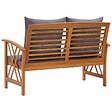 VIDAXL - vidaXL Banc de jardin avec coussins 119 cm Bois solide d'acacia - vignette