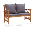 VIDAXL - vidaXL Banc de jardin avec coussins 119 cm Bois solide d'acacia - vignette