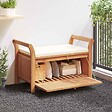 VIDAXL - vidaXL Banc de rangement de jardin avec coussin 126 cm Bois d'acacia - vignette