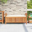 VIDAXL - vidaXL Banc de rangement de jardin avec coussin 126 cm Bois d'acacia - vignette