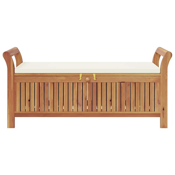 VIDAXL - vidaXL Banc de rangement de jardin avec coussin 126 cm Bois d'acacia - large
