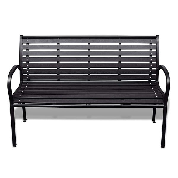 VIDAXL - vidaXL Banc de jardin 125 cm acier et WPC noir - large