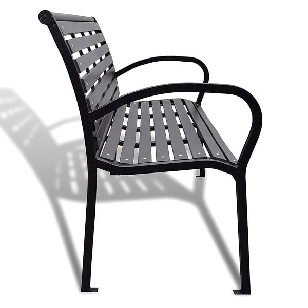 VIDAXL - vidaXL Banc de jardin 125 cm acier et WPC noir - large