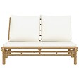 VIDAXL - vidaXL Banc de jardin avec coussins blanc crème bambou - vignette