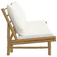 VIDAXL - vidaXL Banc de jardin avec coussins blanc crème bambou - vignette