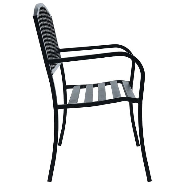 VIDAXL - vidaXL Banc de jardin 125 cm Noir Acier - large