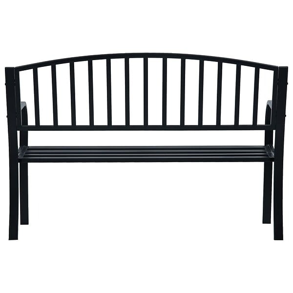 VIDAXL - vidaXL Banc de jardin 125 cm Noir Acier - large