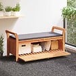 VIDAXL - vidaXL Banc de rangement de jardin avec coussin 126 cm Bois d'acacia - vignette