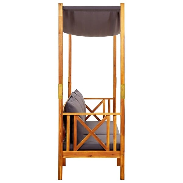VIDAXL - vidaXL Banc de jardin avec auvent et repose-pieds Bois d'acacia solide - large