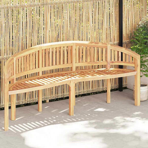 VIDAXL - vidaXL Banc de jardin en forme de banane 200 cm bois de teck solide - large
