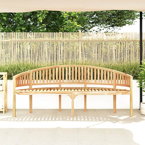 VIDAXL - vidaXL Banc de jardin en forme de banane 200 cm bois de teck solide - large